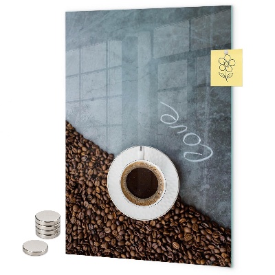 Memo board A cup of coffee