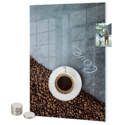 Memo board A cup of coffee