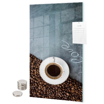 Memo board A cup of coffee