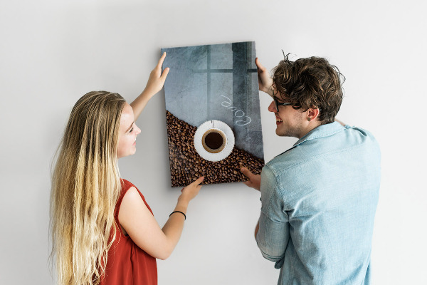 Memo board A cup of coffee