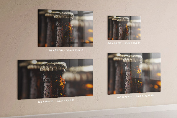 Magnetic board with glass bottles