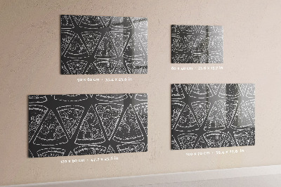Magnetic board for wall painted pizza design