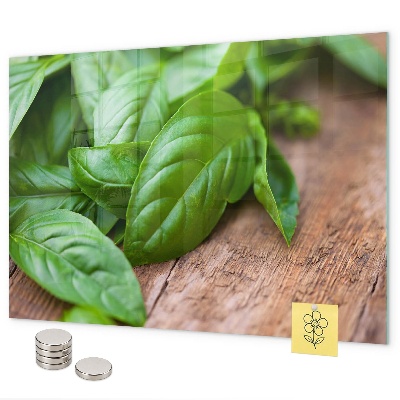 Basil leaves magnetic board