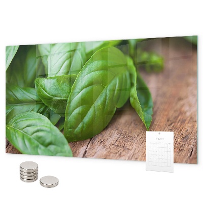 Basil leaves magnetic board