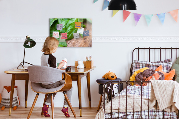 Basil leaves magnetic board