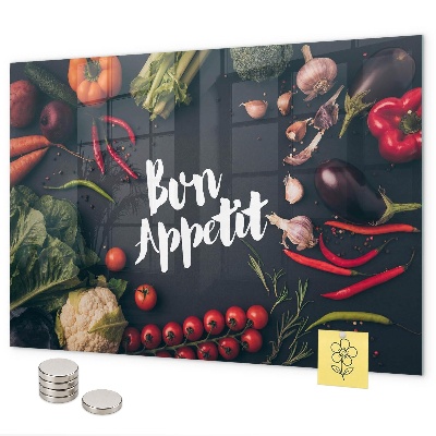 Magnetic board for wall with Bon appetit inscription