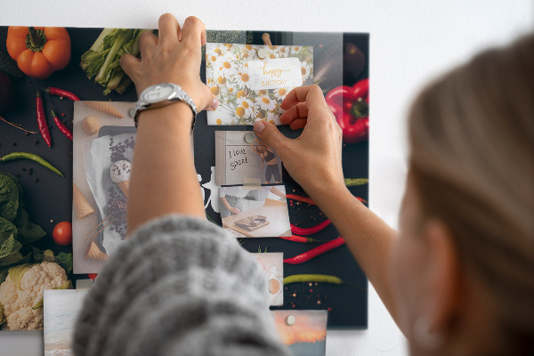 Magnetic board for wall with Bon appetit inscription