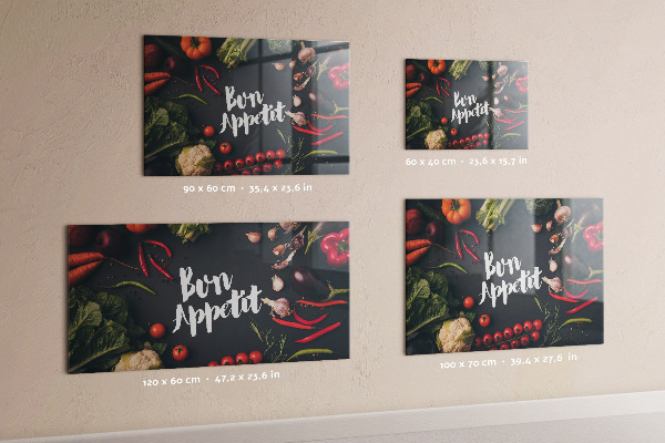 Magnetic board for wall with Bon appetit inscription