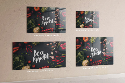 Magnetic board for wall with Bon appetit inscription