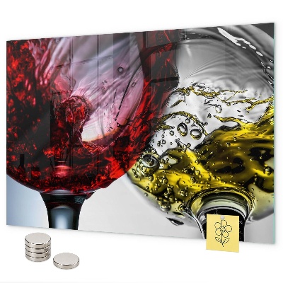 Magnetic board for wall glasses of wine design