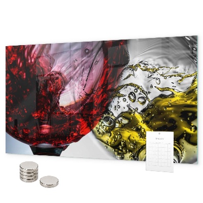 Magnetic board for wall glasses of wine design