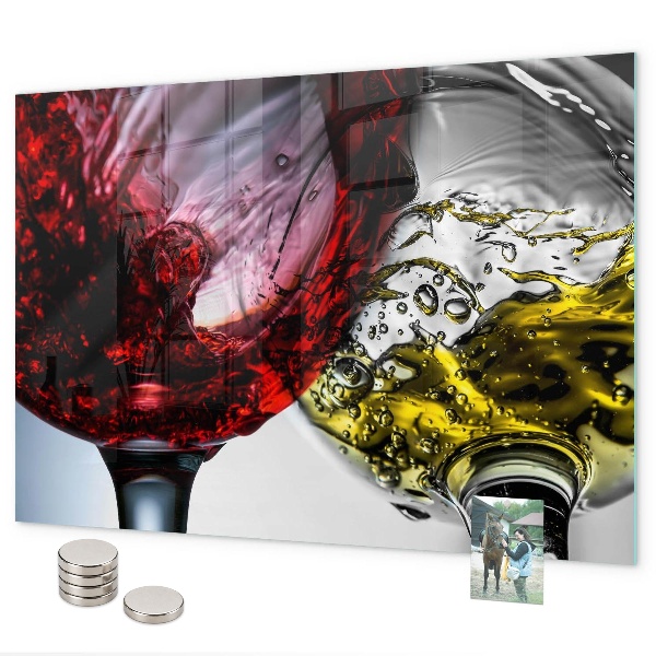Magnetic board for wall glasses of wine design
