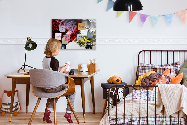 Magnetic board for wall glasses of wine design