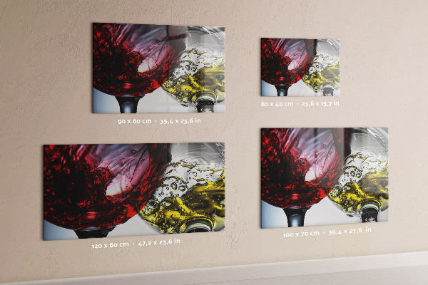 Magnetic board for wall glasses of wine design