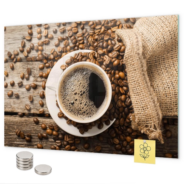 Magnetic board a bag of coffee