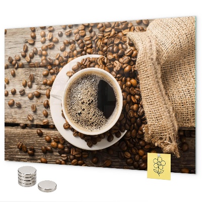 Magnetic board a bag of coffee