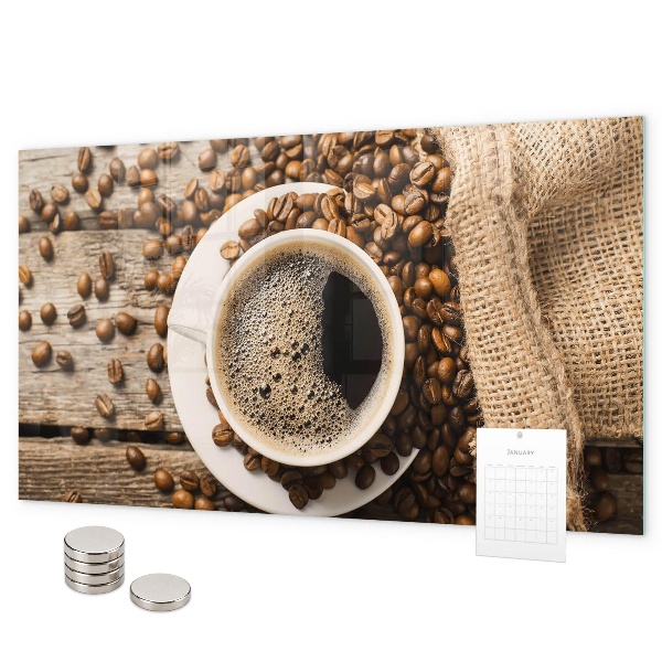 Magnetic board a bag of coffee