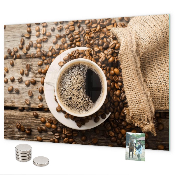 Magnetic board a bag of coffee