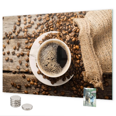 Magnetic board a bag of coffee