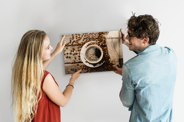 Magnetic board a bag of coffee