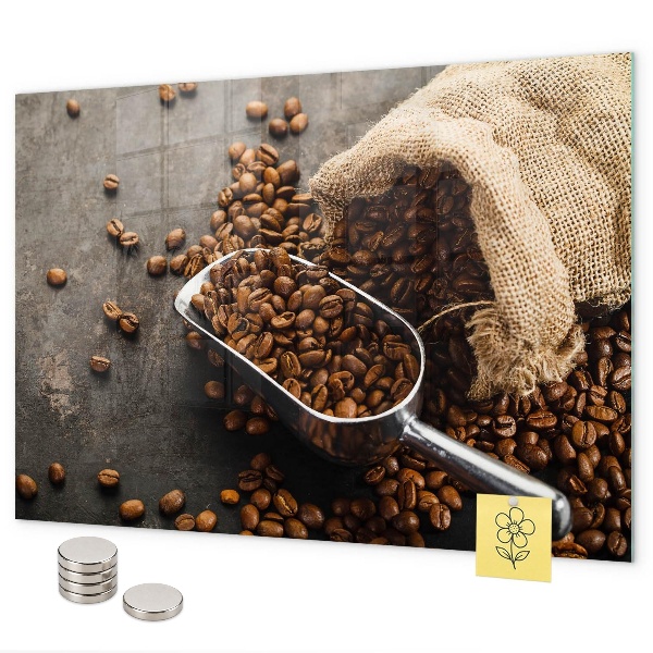 Fresh coffee beans in a bag