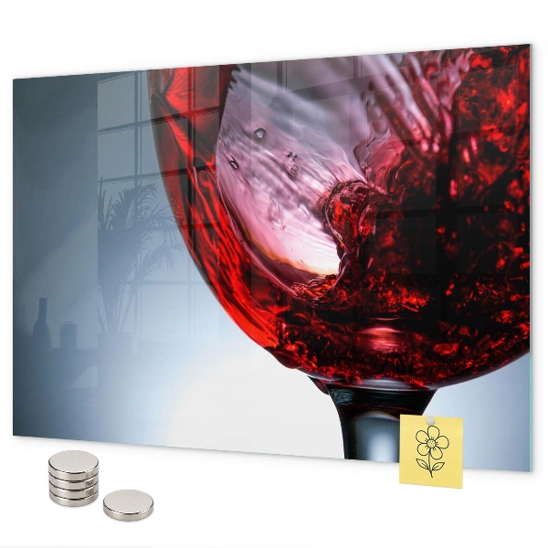 Magnetic wall board glass of wine design