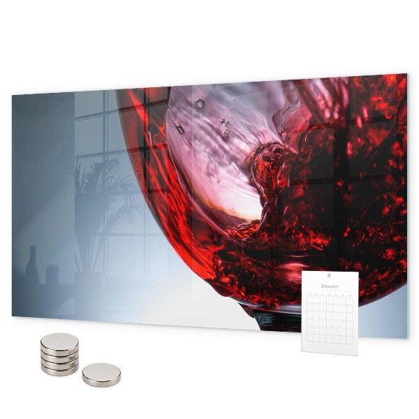 Magnetic wall board glass of wine design