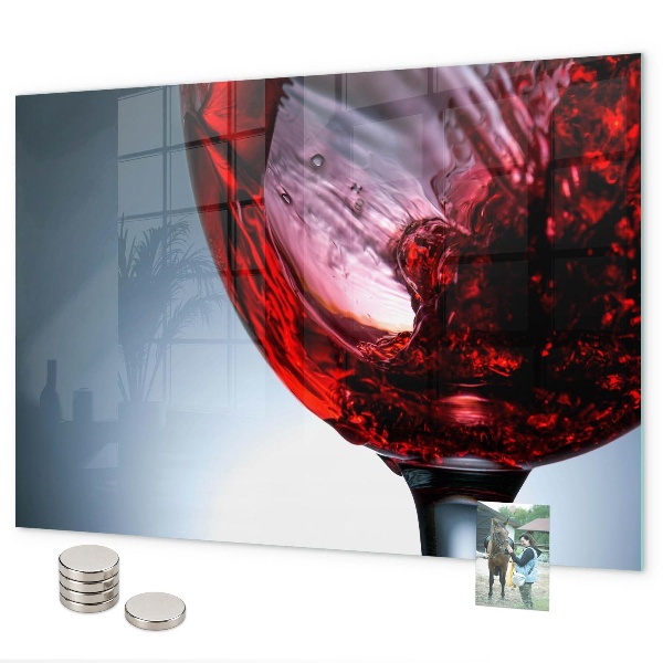 Magnetic wall board glass of wine design