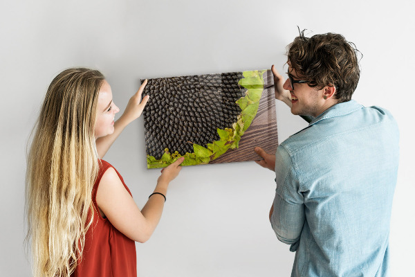Magnetic board for wall sunflower motif