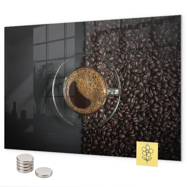 Magnetic wall board a cup of coffee design