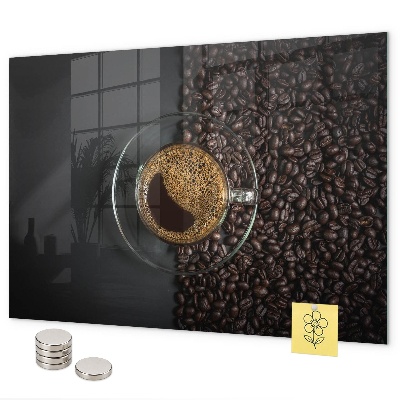 Magnetic wall board a cup of coffee design