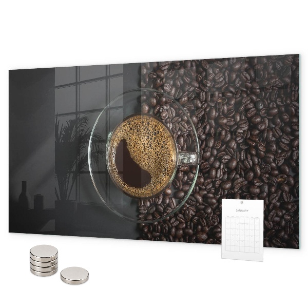 Magnetic wall board a cup of coffee design