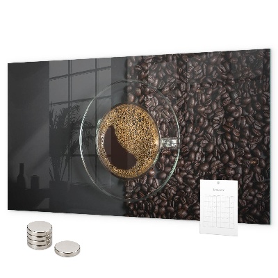 Magnetic wall board a cup of coffee design