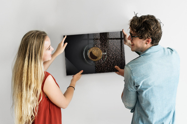 Magnetic wall board a cup of coffee design
