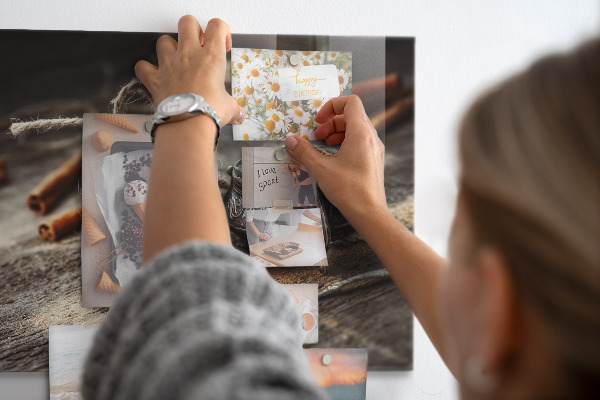 Magnetic board for wall cinnamon color