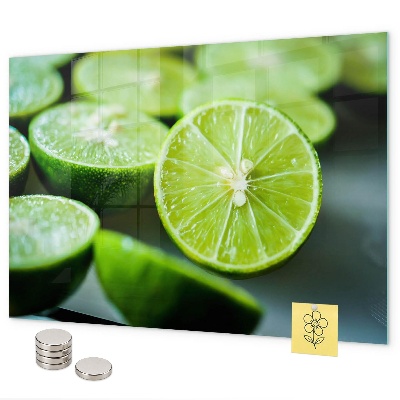 Magnetic board for wall lime slices design