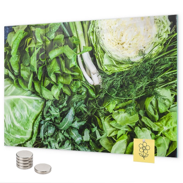 Magnetic board for wall green vegetables print