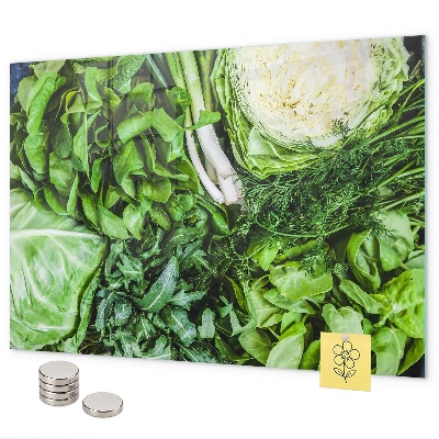 Magnetic board for wall green vegetables print