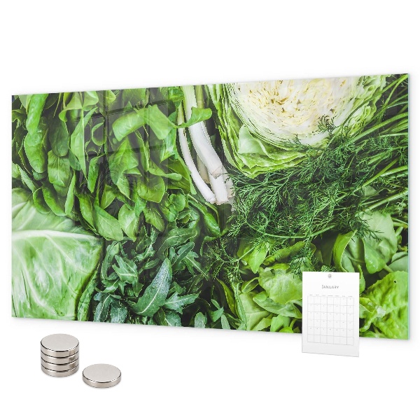 Magnetic board for wall green vegetables print
