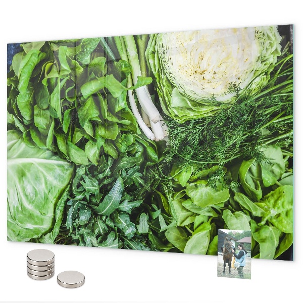 Magnetic board for wall green vegetables print