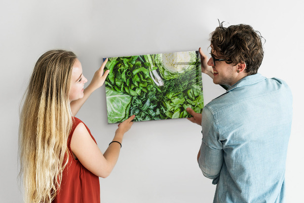 Magnetic board for wall green vegetables print