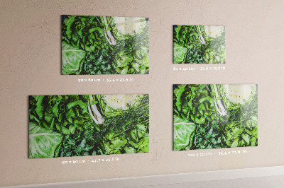 Magnetic board for wall green vegetables print