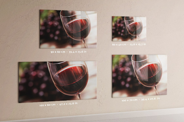 Magnetic board with a glass of red wine print