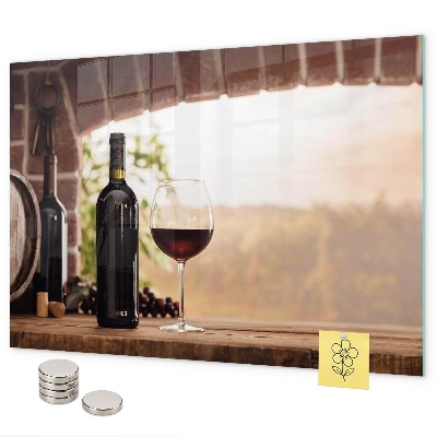 Magnetic board for bottles of wine