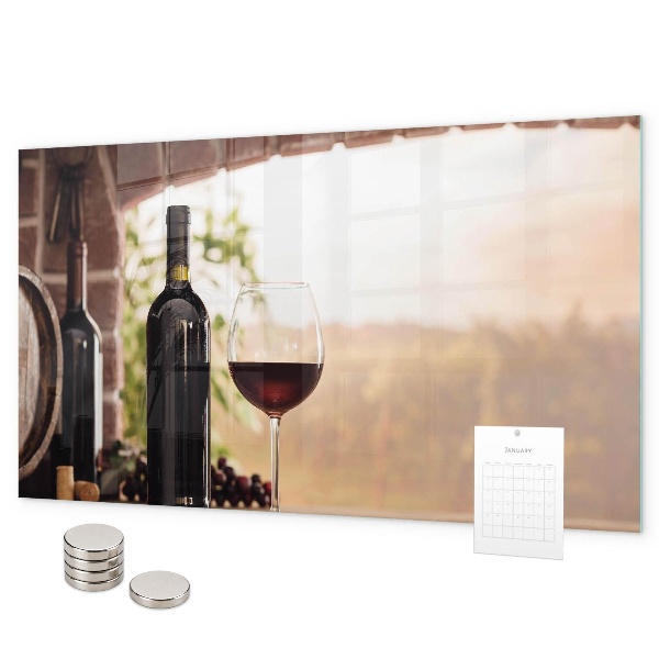 Magnetic board for bottles of wine