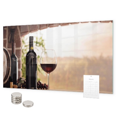 Magnetic board for bottles of wine