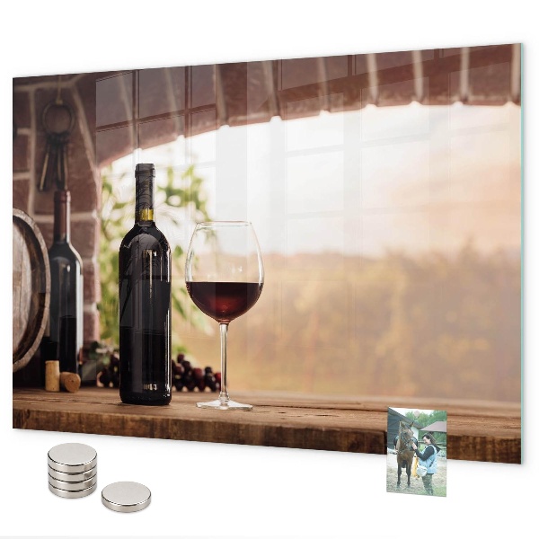 Magnetic board for bottles of wine
