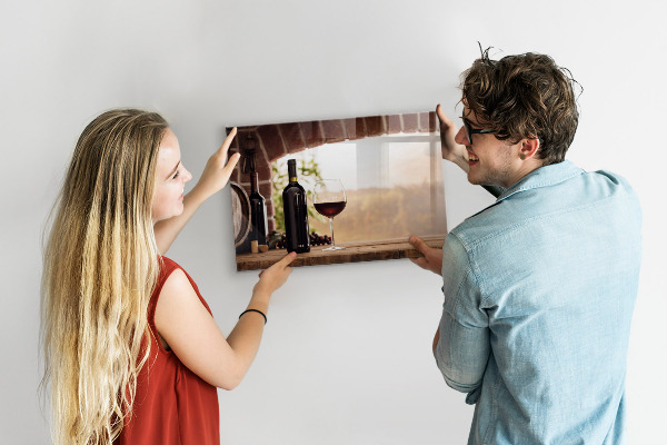 Magnetic board for bottles of wine