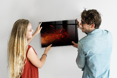 Magnetic board for wall chili peppers design
