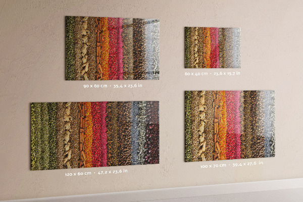 Magnetic spice board rows of spice jars